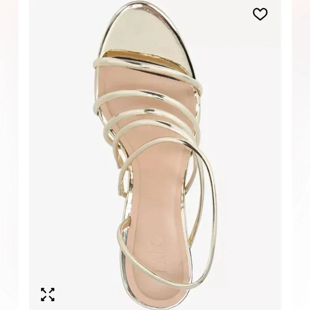 Like New INC Women's Ginny Strappy Stiletto Sandals - Light Gold US 10